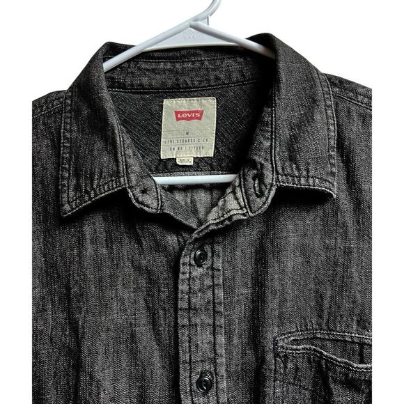 Levi's Men's Dark Gray/Black Button Up Long Sleeve Size Medium - Picture 3 of 10